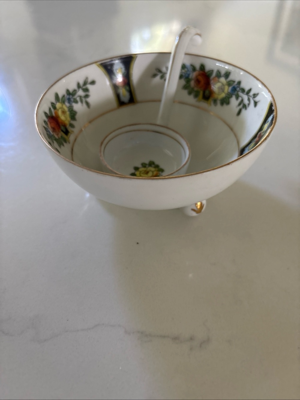 Noritake White Porcelain Serving Bowl and Ladle with Floral Trim - Picture 5 of 16